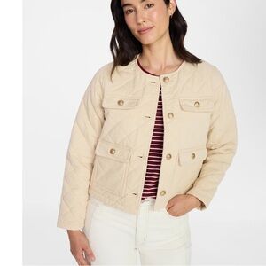 Women's Cream Quilted Jacket